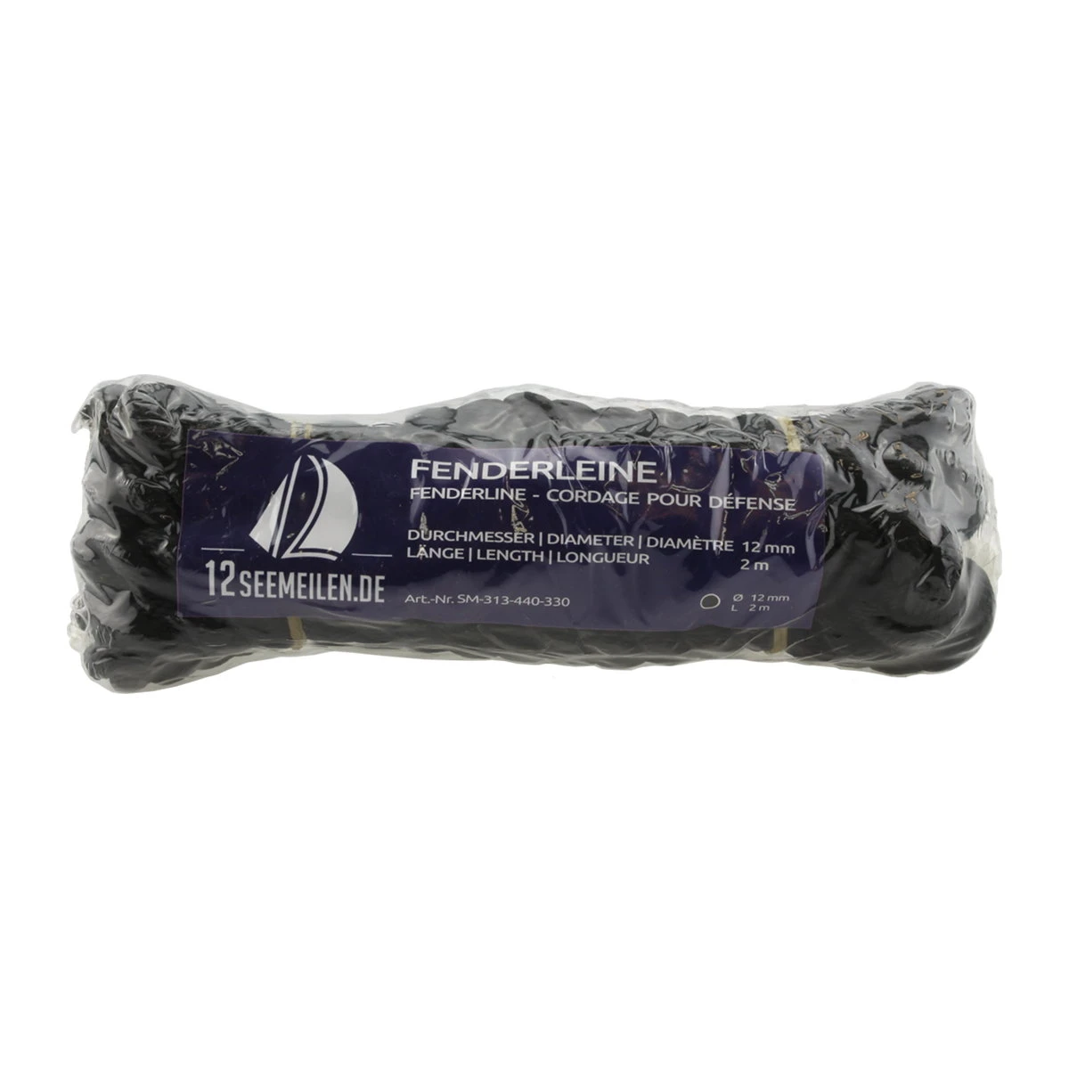 2er-Set Fenderleine 2,5m Mit Auge - Schwarz, 12mm 3 2er-Set Fenderleine 2,5m Mit Auge - Schwarz, 12mm