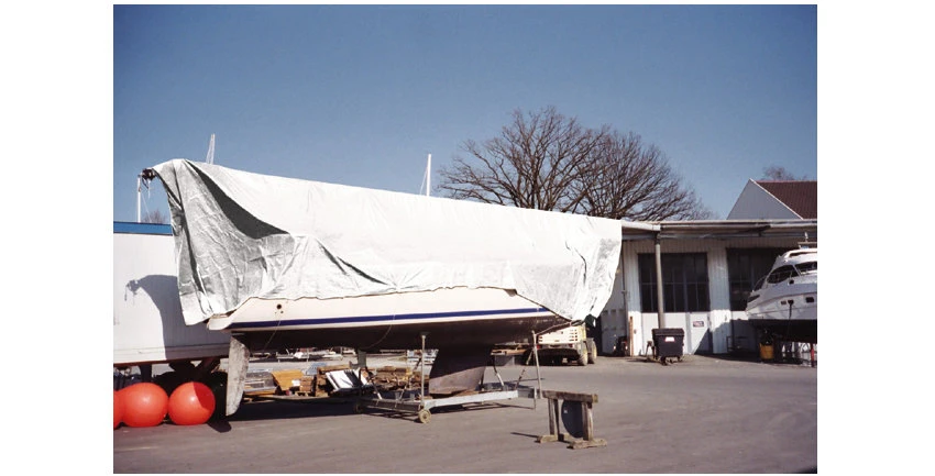 Abdeckplane Weiß Mit Ösen - 250g, 8x10 Meter 4 Abdeckplane Weiß Mit Ösen - 250g, 8x10 Meter – Bild 2