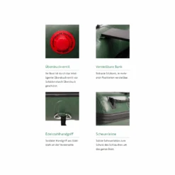 Talamex Greenline GLW300 Schlauchboot Mit Holzboden, Länge 3,00m, Dunkelgrün -12 Seemeilen greenline info 2 2 png